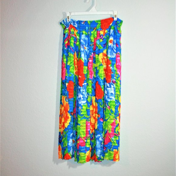 RARE! Vintage Kanga Collection by Dale Tryon 80s Floral Pleated 3 Piece Outfit - Picture 10 of 11